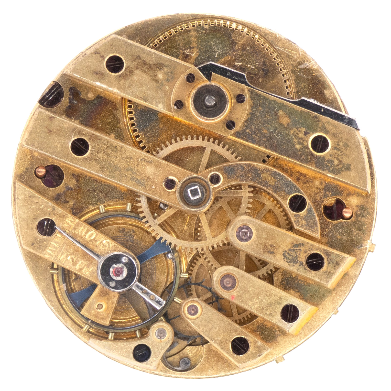 Unsigned Swiss 36.2 x 9.1 mm Key Wind Antique Pocket Watch Movement