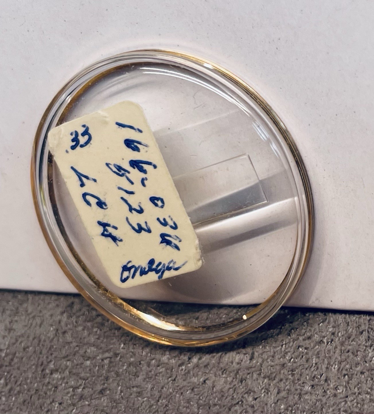 OMEGA Watch Crystal Yellow Ring 166-036 Calendar Date Loupe 5123