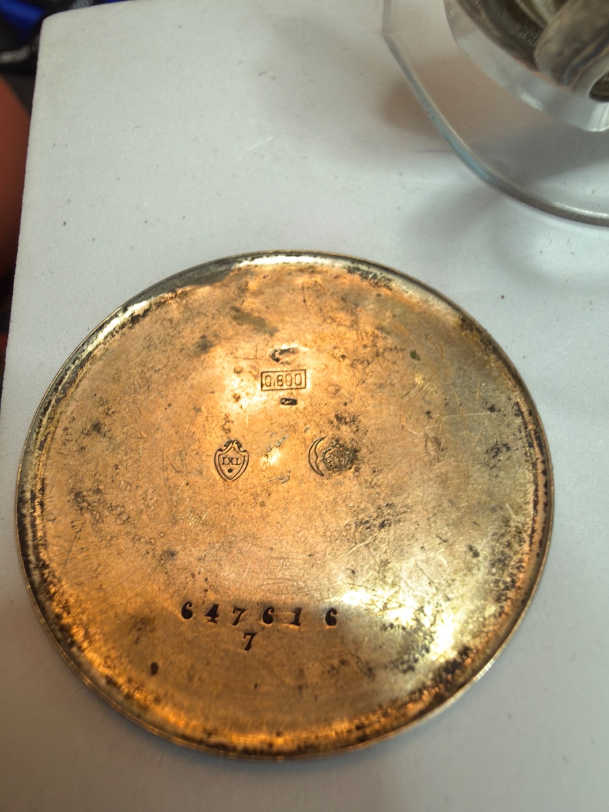 For Project or Parts: Astra Movement, Unsigned Case, 800 Silver, Needs a service
