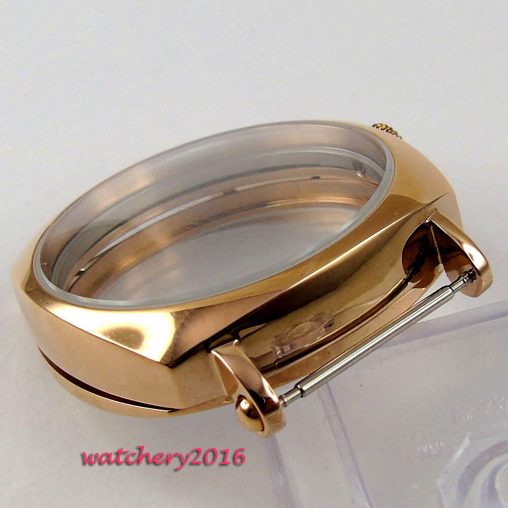 NEW 44mm High quality Watch stainless steel golden plated CASE fit 6498 6497