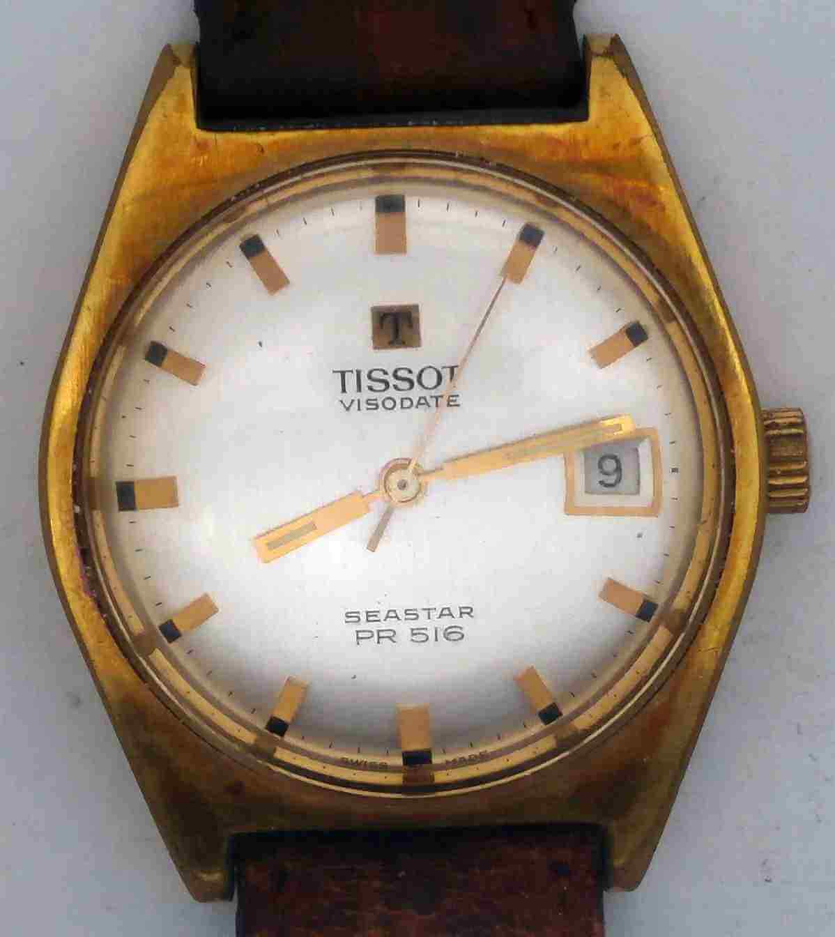 VTG TISSOT SEASTAR PR-516 Gold Plated Wristwatch