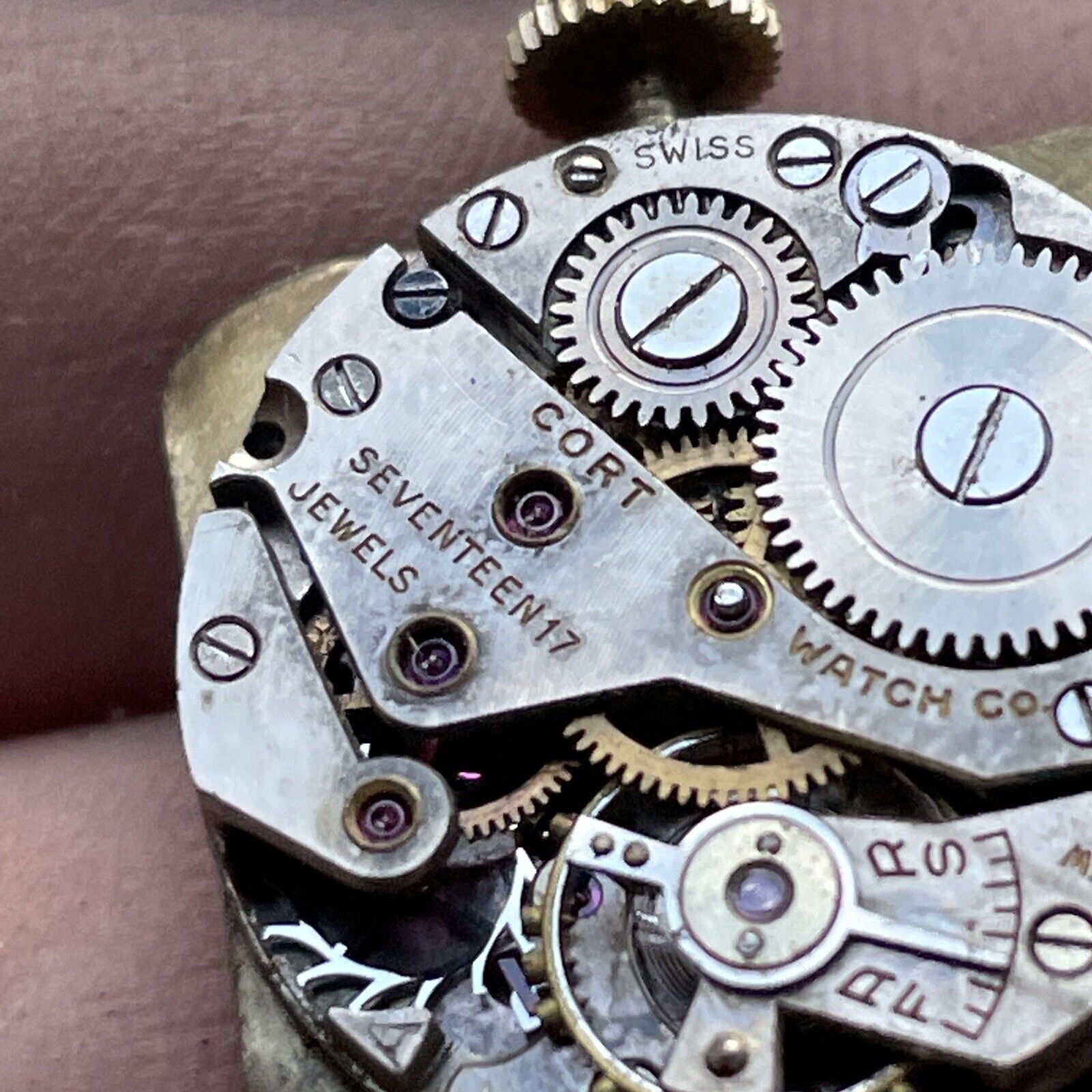 Vintage Cort Watch Co. Swiss Seventeen Jewel Face And Movement