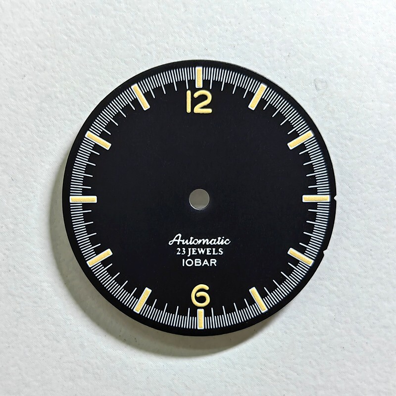 DS Matte black Vintage Number 28.5mm Dial Numeric Hour Marks NH35 NH38 No date