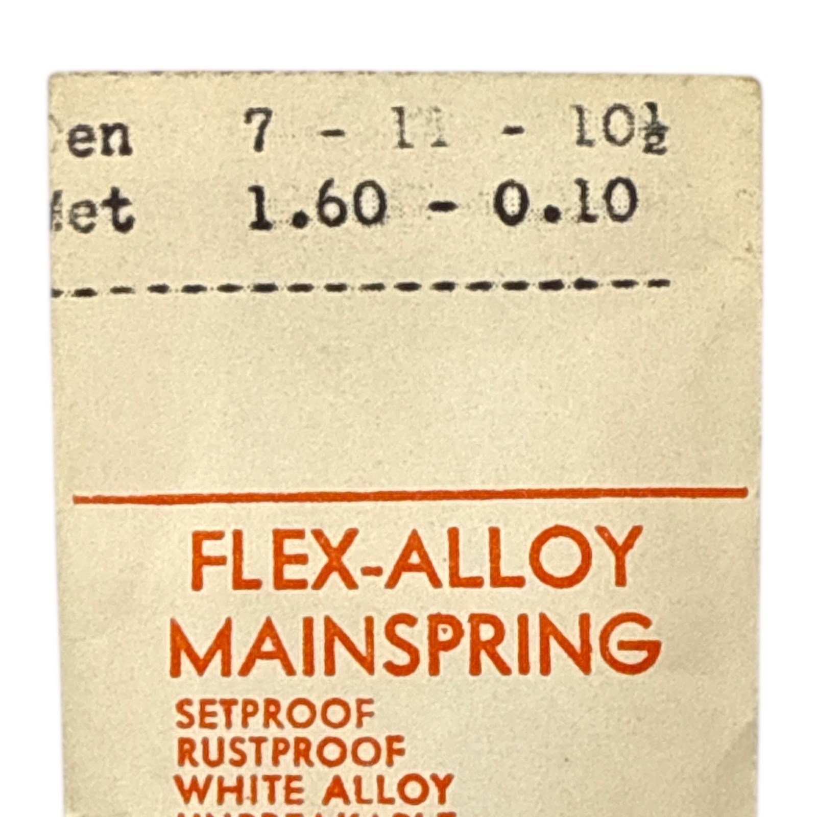 AS 574 Mainspring 1.60 x 0.10 x 267 MS-711H Alloy Denn. 7 x 11 x 10 1/2 Read!