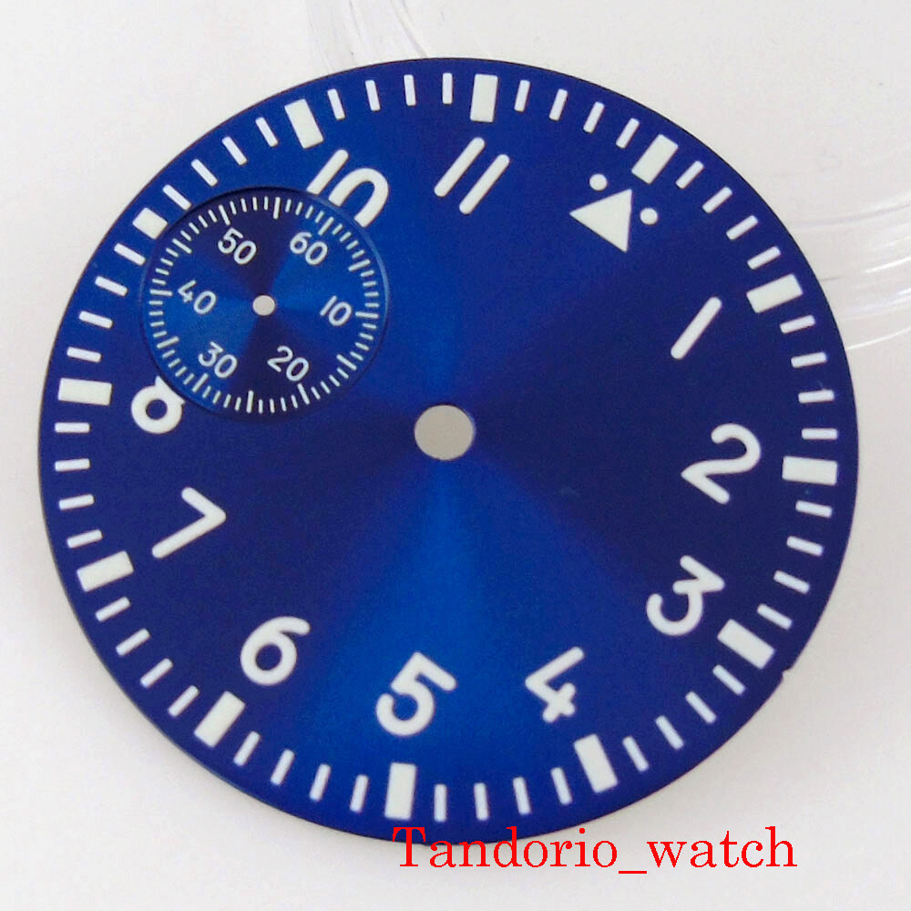 37mm Black White Green Blue Watch Dial Face For ETA 6497 ST 3600 Manual movement
