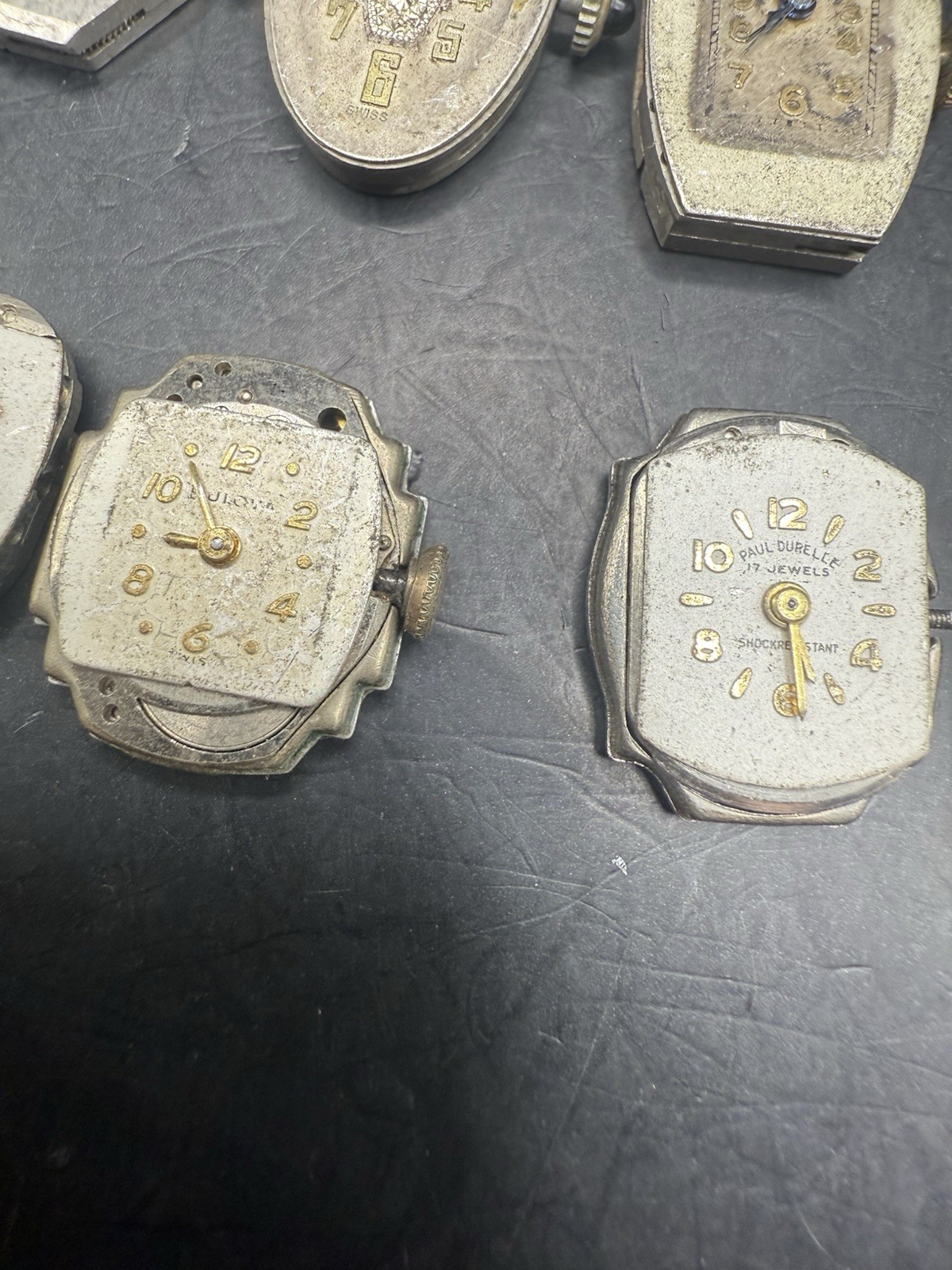 LOT of 16 Vintage Ladies Watch Movements & Dials Various Brands For Parts/Repair