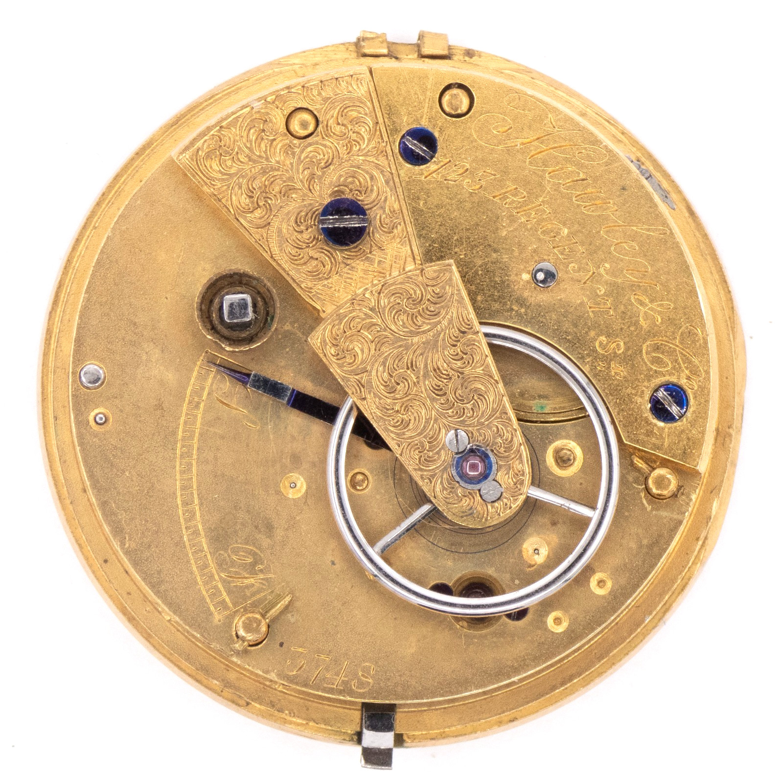Hawley & Co. 36 x 10.6 mm Key Wind Fusee Antique Pocket Watch Movement