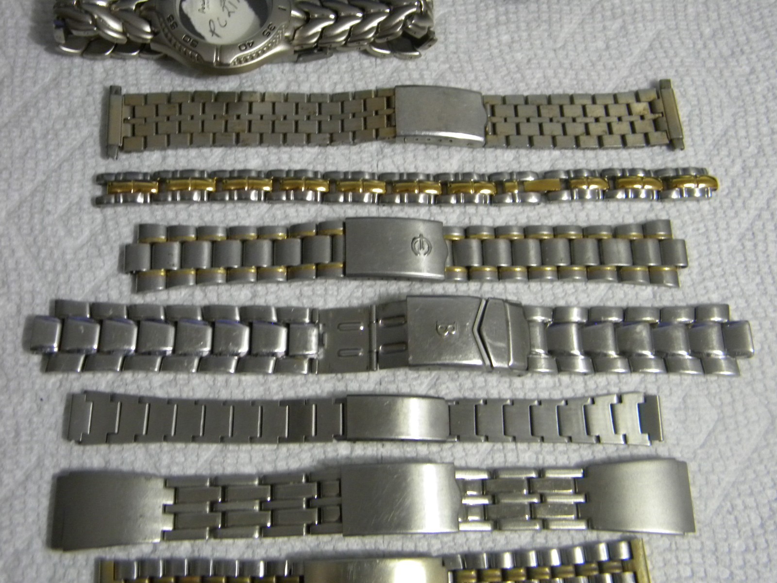 Lot of 11 Men’s Ladie’s Stainless or Other Watch Bands with Deployment Clasps #2