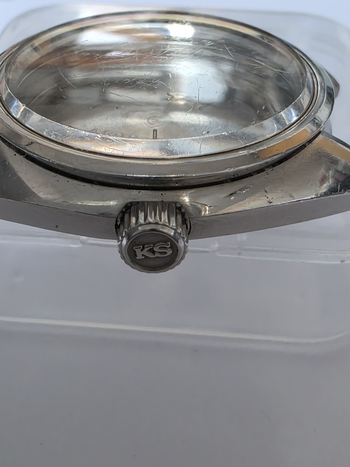 King Seiko 4502-7010 Case, Dial, Caseback and Crown and Stem.