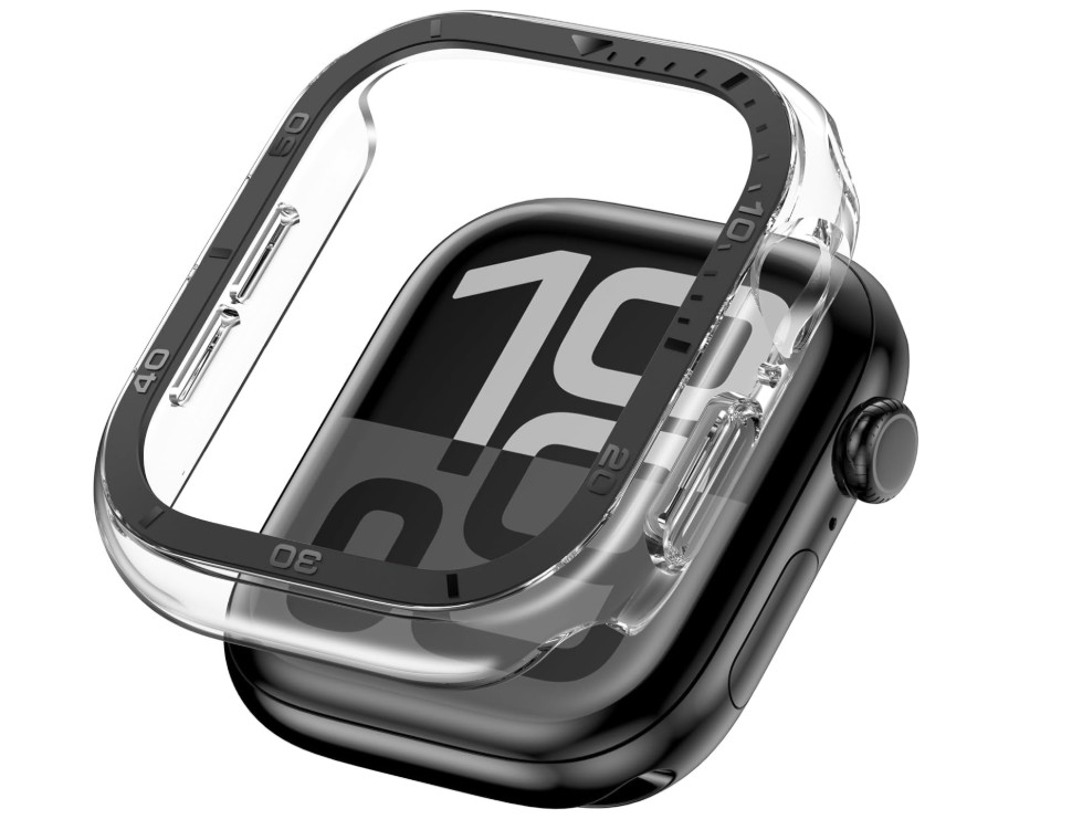 AMANECER Metal Bezel Bumper Case for iWatch Series 10 (46MM, Black)