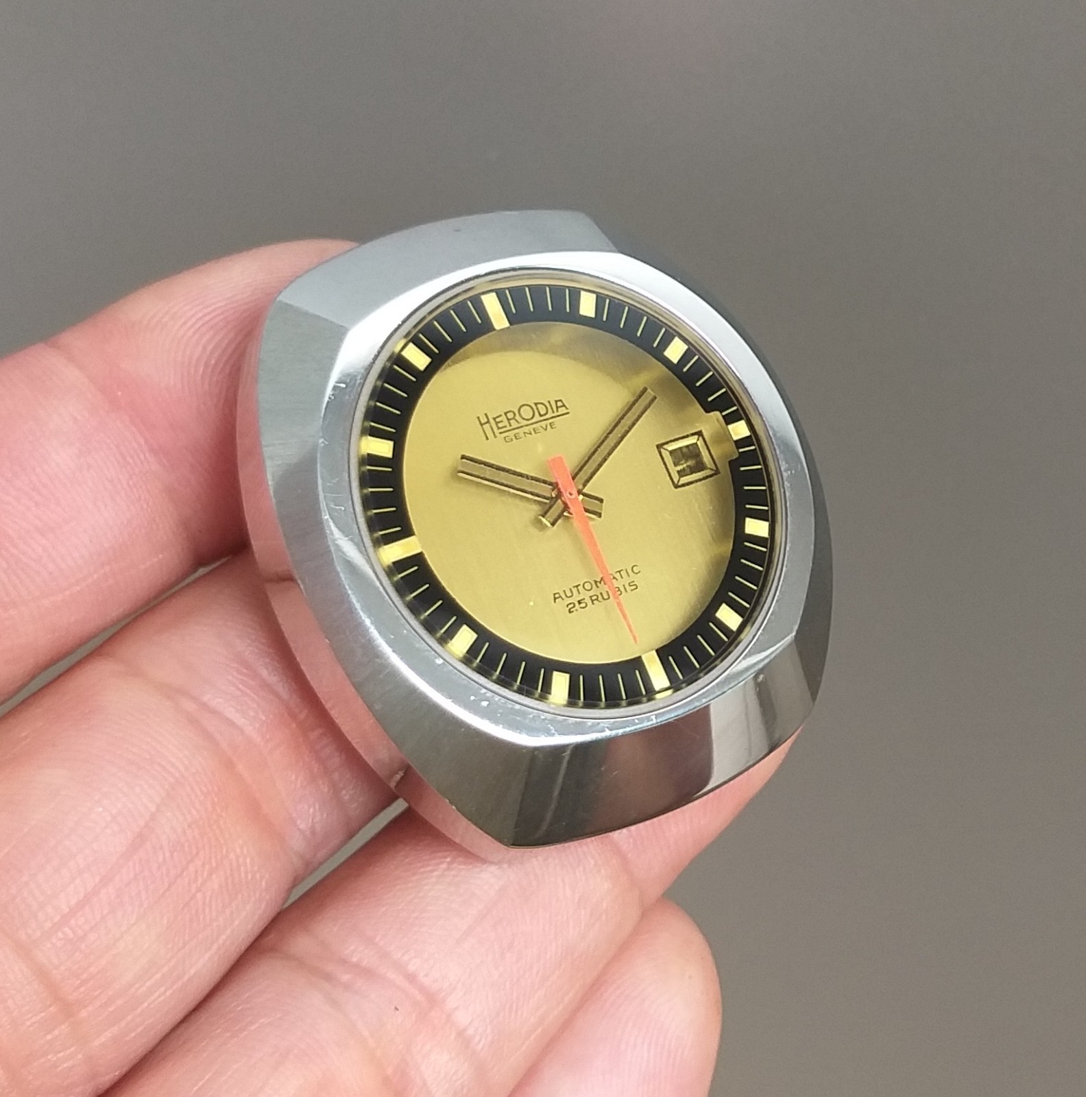 ETA 2452 Automatic Project Watch Steel Case + Dial & Hands NOS 1970’s Parts