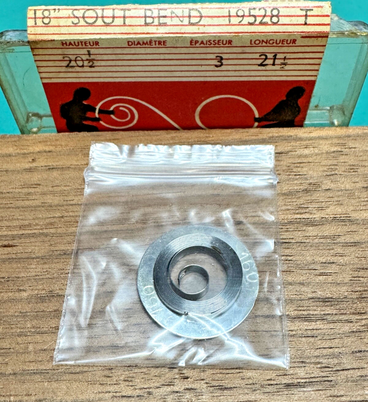 South Bend 18s 19528 T pocketwatch Mainspring EXACT White Alloy- NOS watchmaker