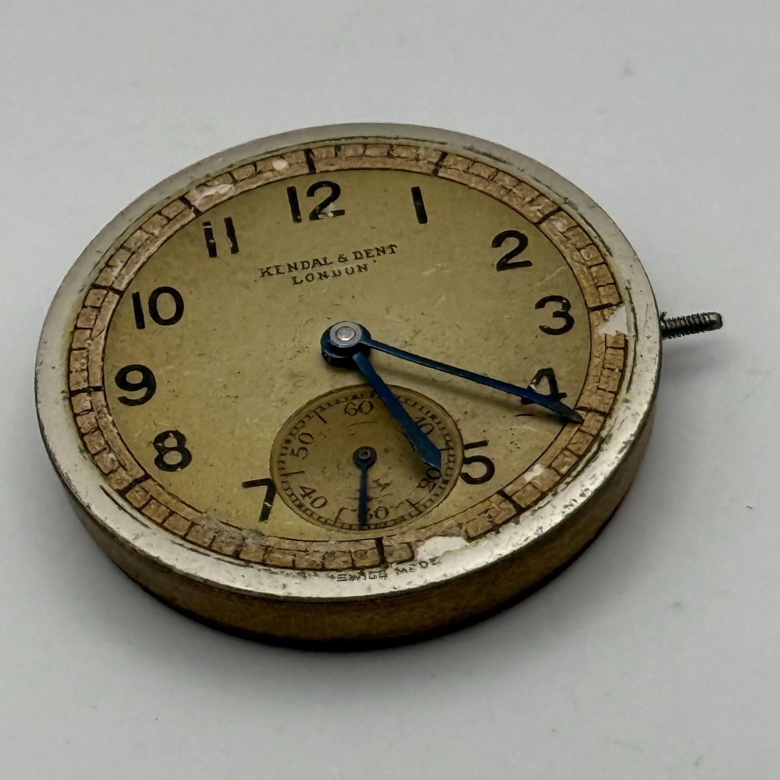 Kendal & Dent London Watch Movement 17 Jewels Manual Wind Vintage Parts 27mm