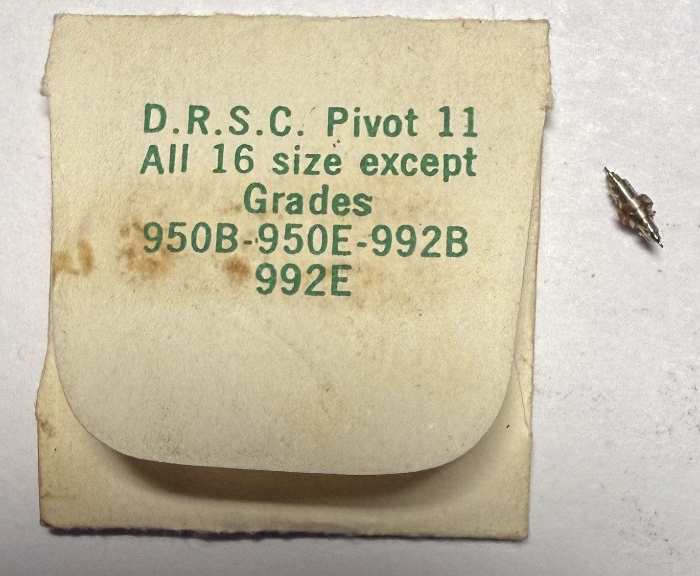 1 Genuine NOS Hamilton 607041 Pocket Watch Balance Staff 16S D.R.S.C. Pivot 11