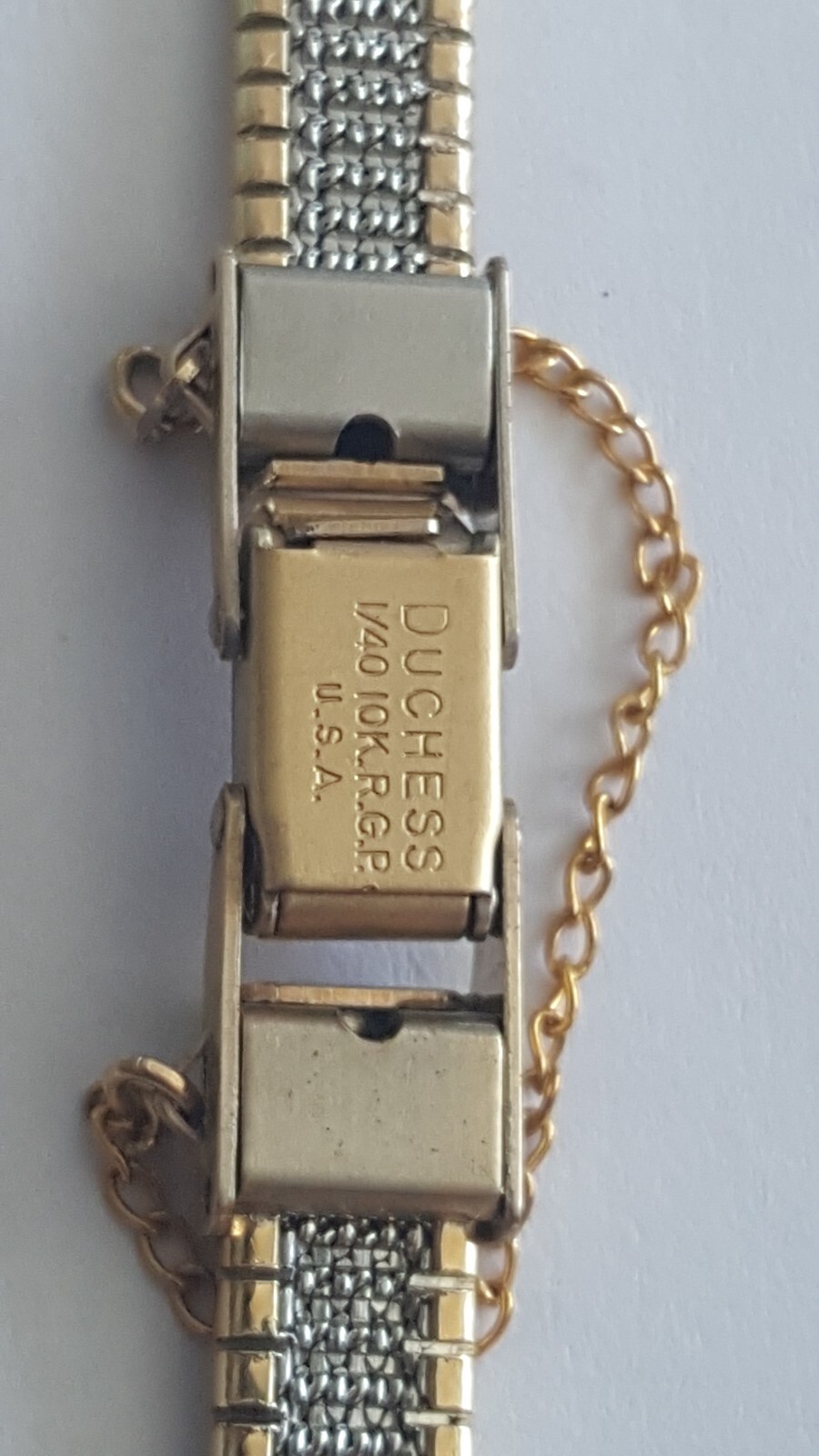 Longines Gold Plated Watch Bracelet With Safety Clasp Chain