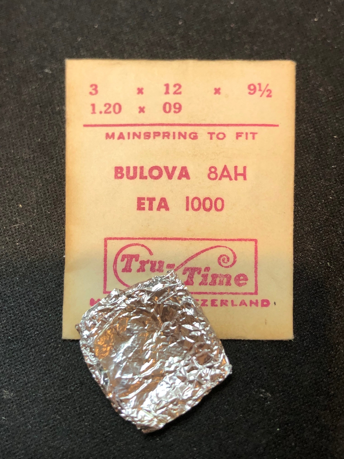 Tru-Time Mainspring for Bulova 8AH, Benrus AX, W & ETA 761, 1000 – Steel