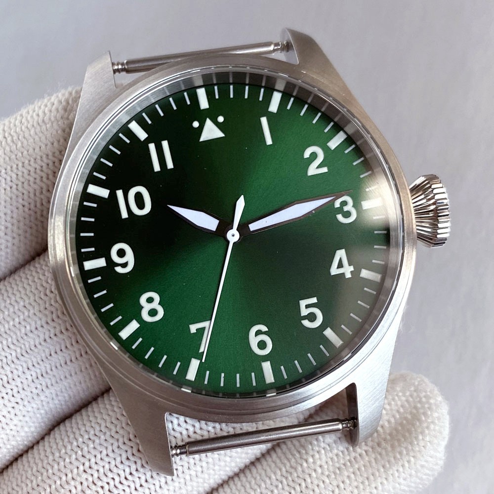 NH35 Pilot Watch Case 43mm for NH36 NH38 PT5000 ETA2824 Sapphire 200M Waterproof