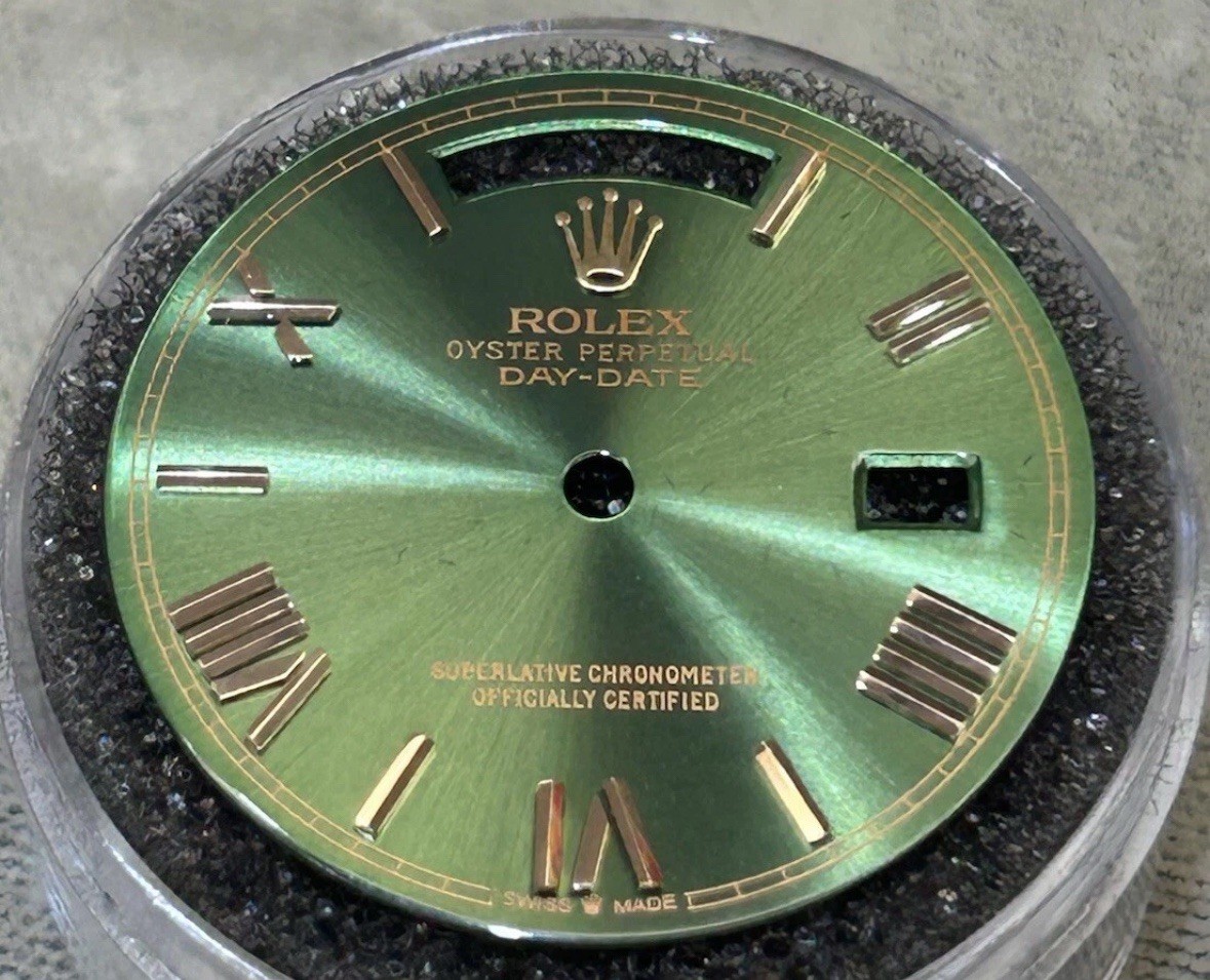 Rolex President Custom Olive Green Roman Dial 36mm Rose 118235 & 118205