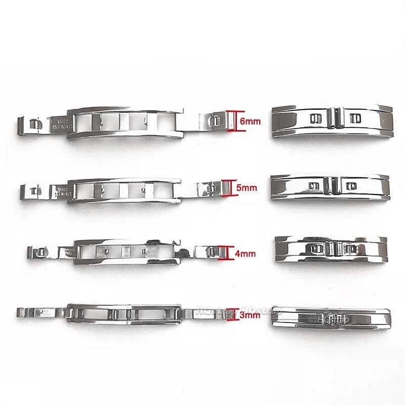 Butterfly Watch Buckle 3mm 4mm 5mm 6mm Stainless Steel Double Pull Folding Clasp