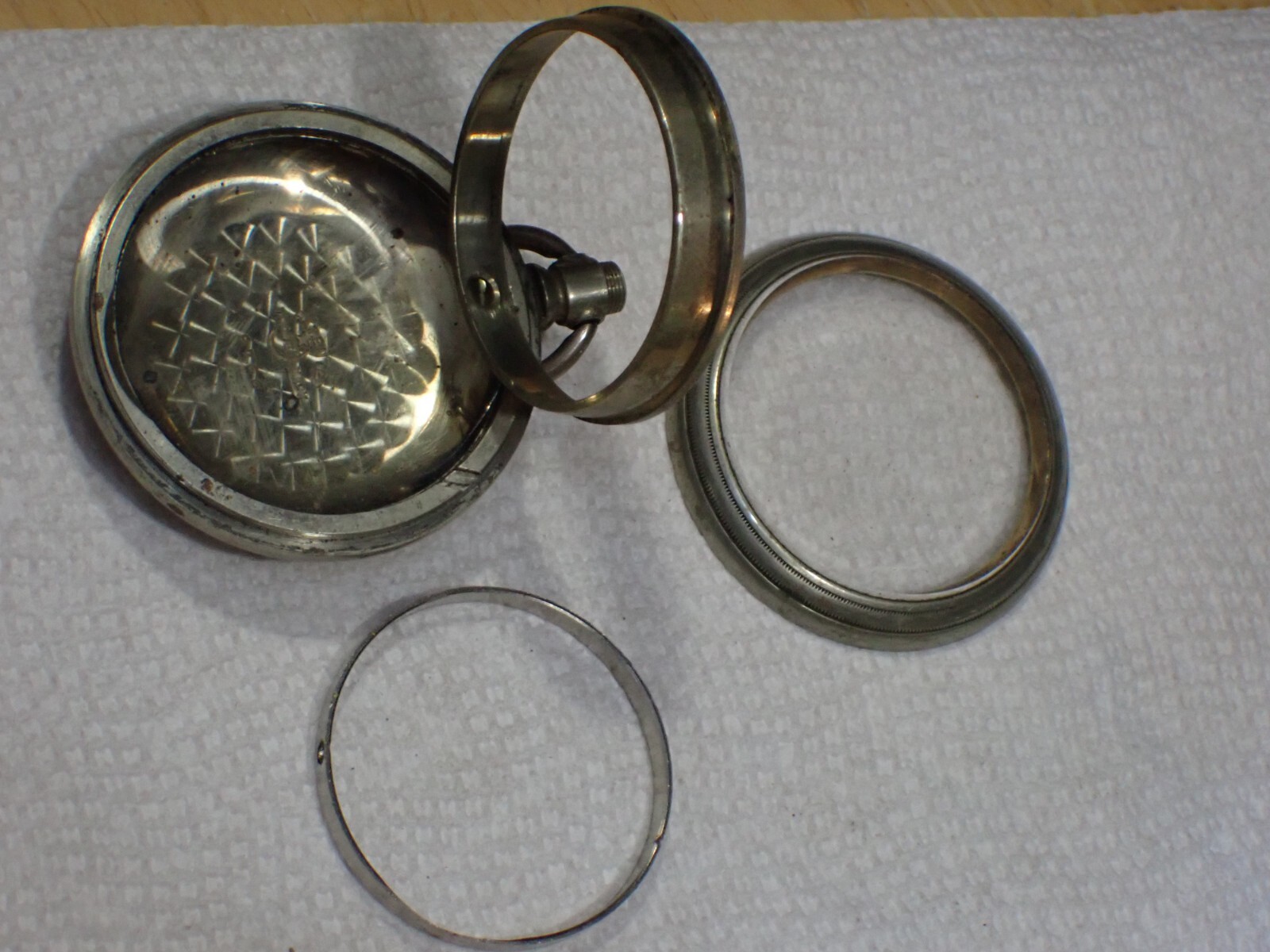 Vintage Crescent Swing Out Pocket Watch Case Silverode good used 18s 9766