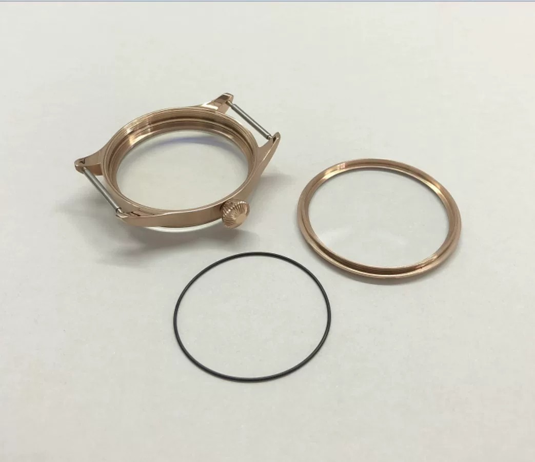 Rose Gold 40mm Pilot Watch Case 316L Steel for ETA6497/6498 ST3600/3621