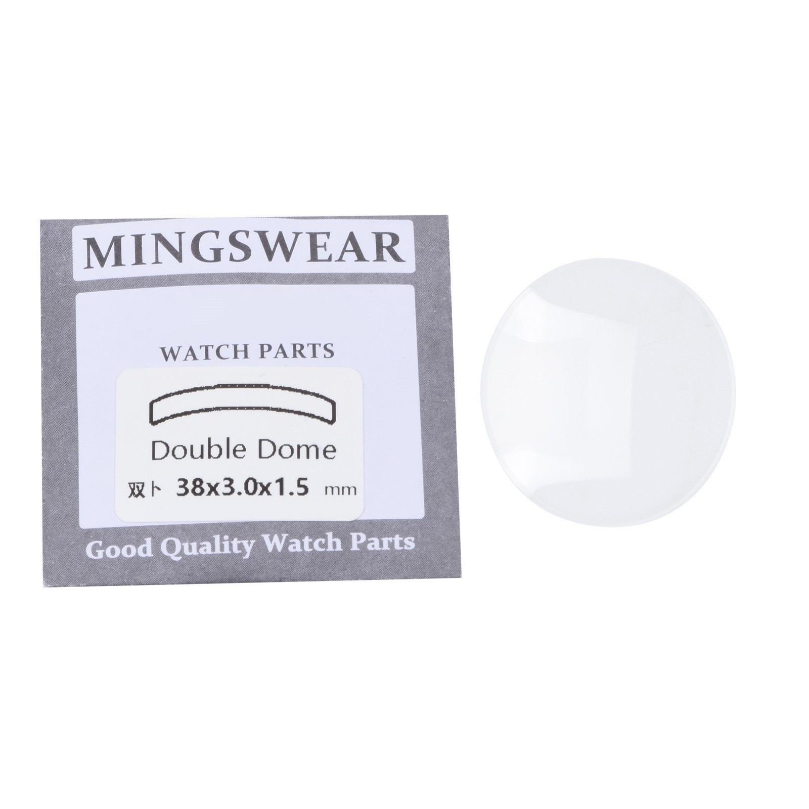 1Pc 38*3.0*1.5mm Double Domed Mineral Watch Crystal 30mm Diameter Concave Glass.