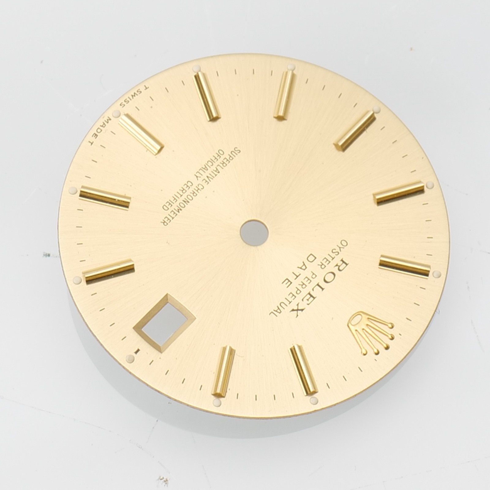 34mm ROLEX DATE Champagne 18k Yellow Gold Mens FACTORY Dial Part Very Nice #2
