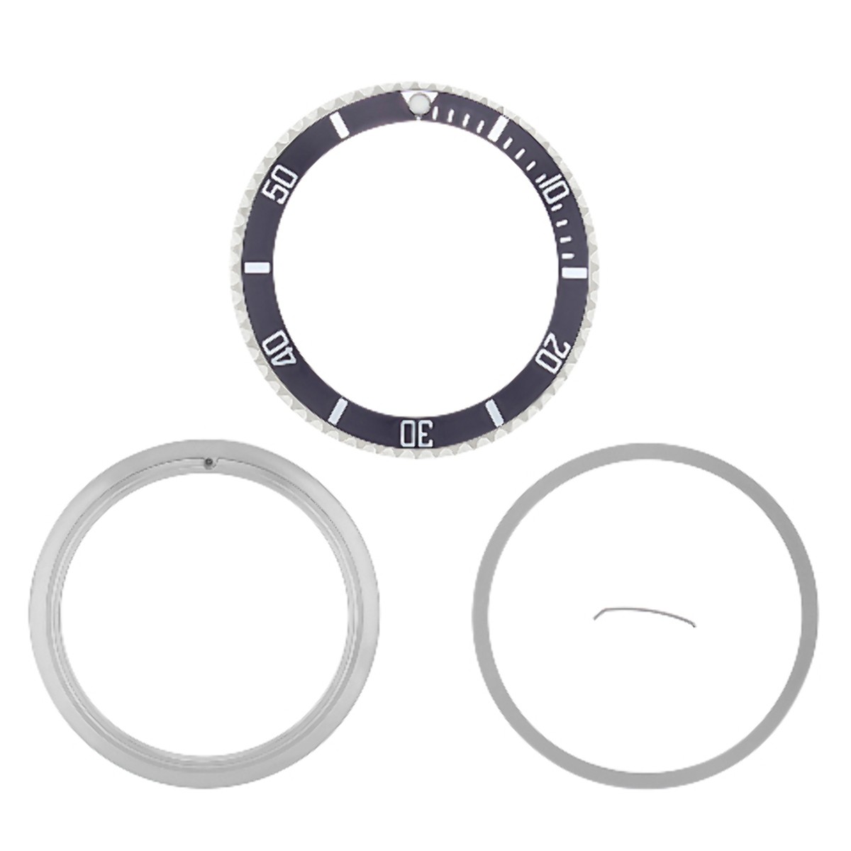BEZEL & INSERT,RETAINING FOR ROLEX SUBMARINER 16800 16808 16610 16613 16810 GREY