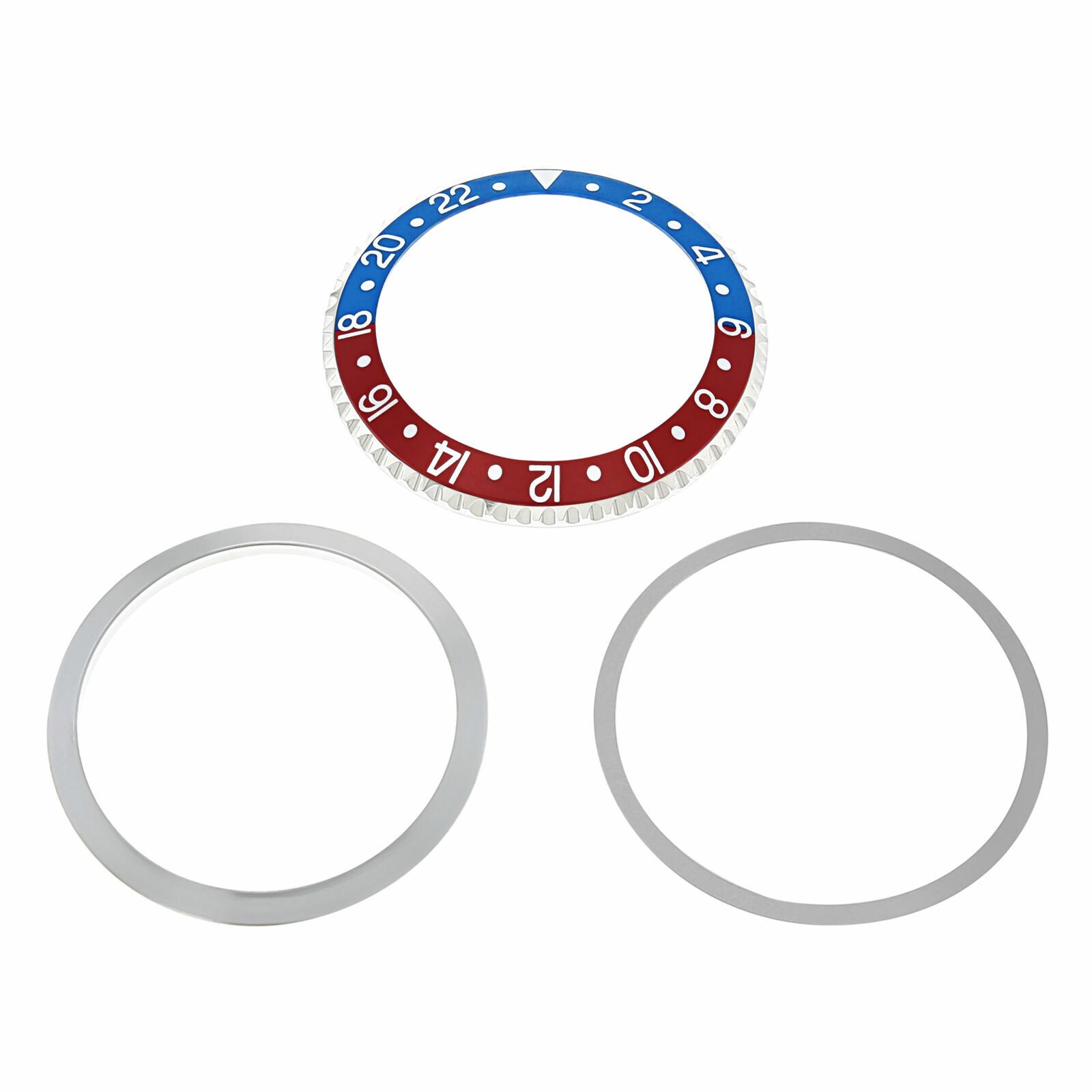 Rotating Steel Bezel, Insert, Retaining Ring For Rolex GMT 1670, 1675 Blue Red
