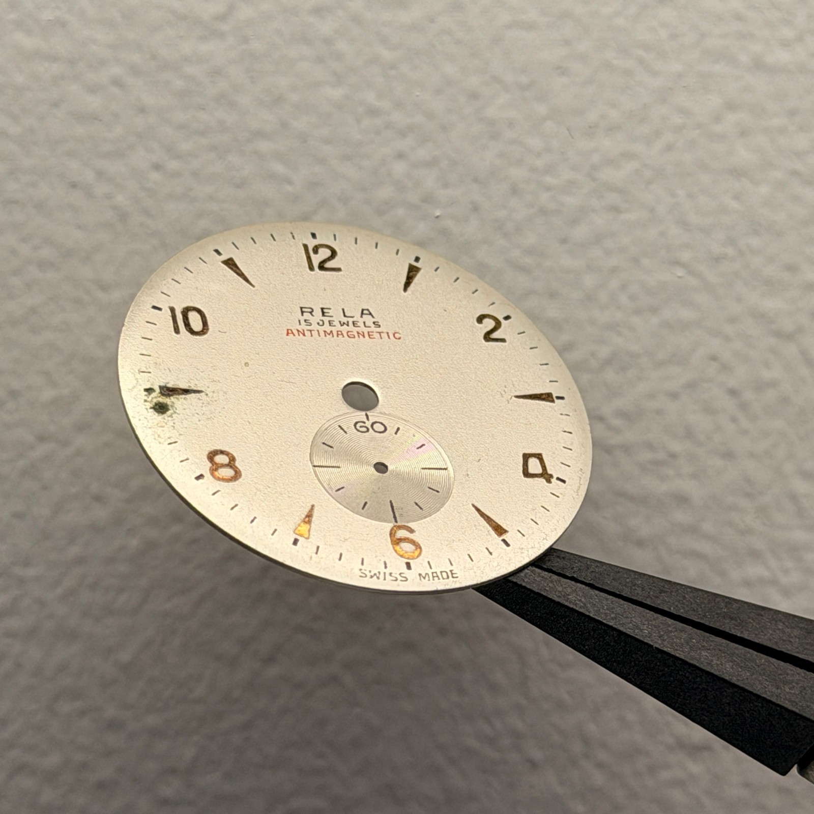 Rela 15 Jewels Antimagnetic Small-Seconds Silver Vintage Watch Dial 28mm