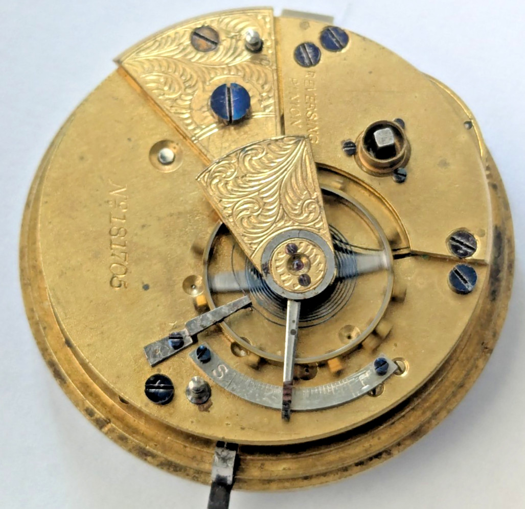 Antique F. Green Coalville English Pocket Watch Movement RUNNING Dial 44.6mm 11