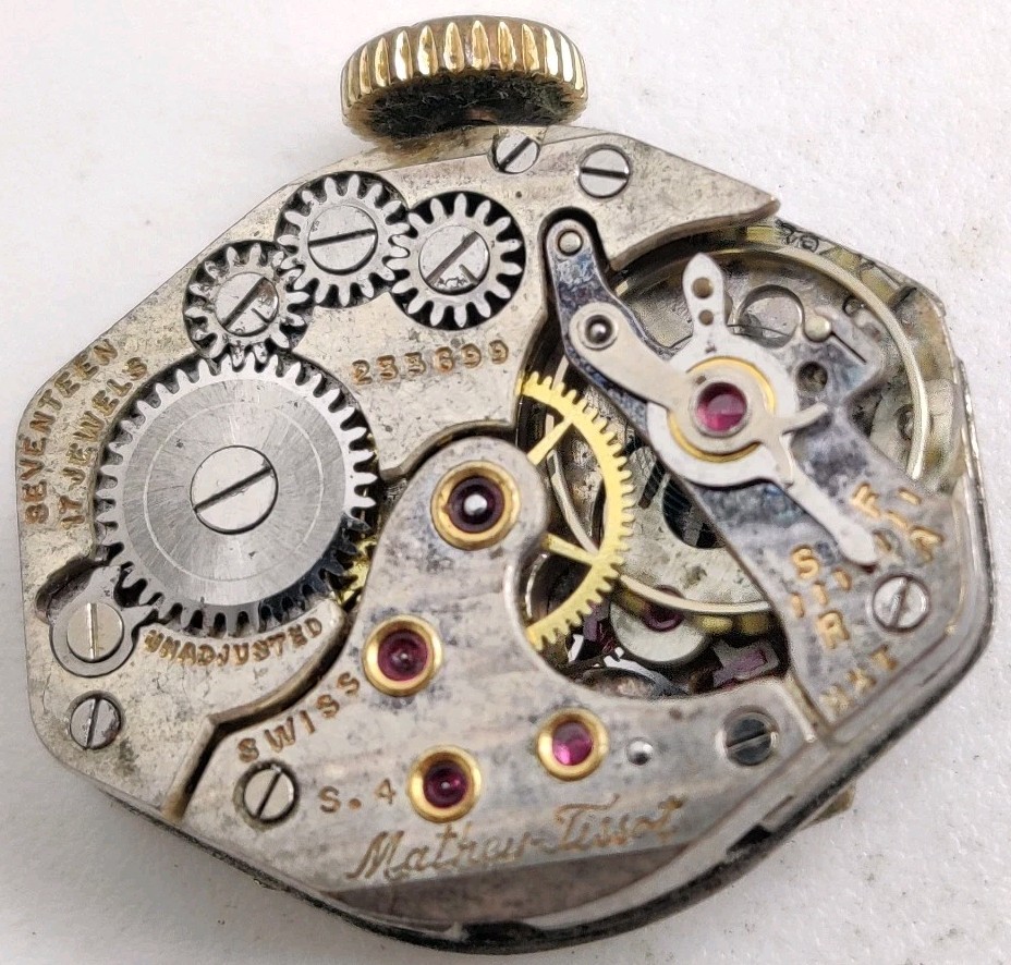 Vintage Mathey-Tissot Cyma Cal. 384K 17 jewel watch movement Running