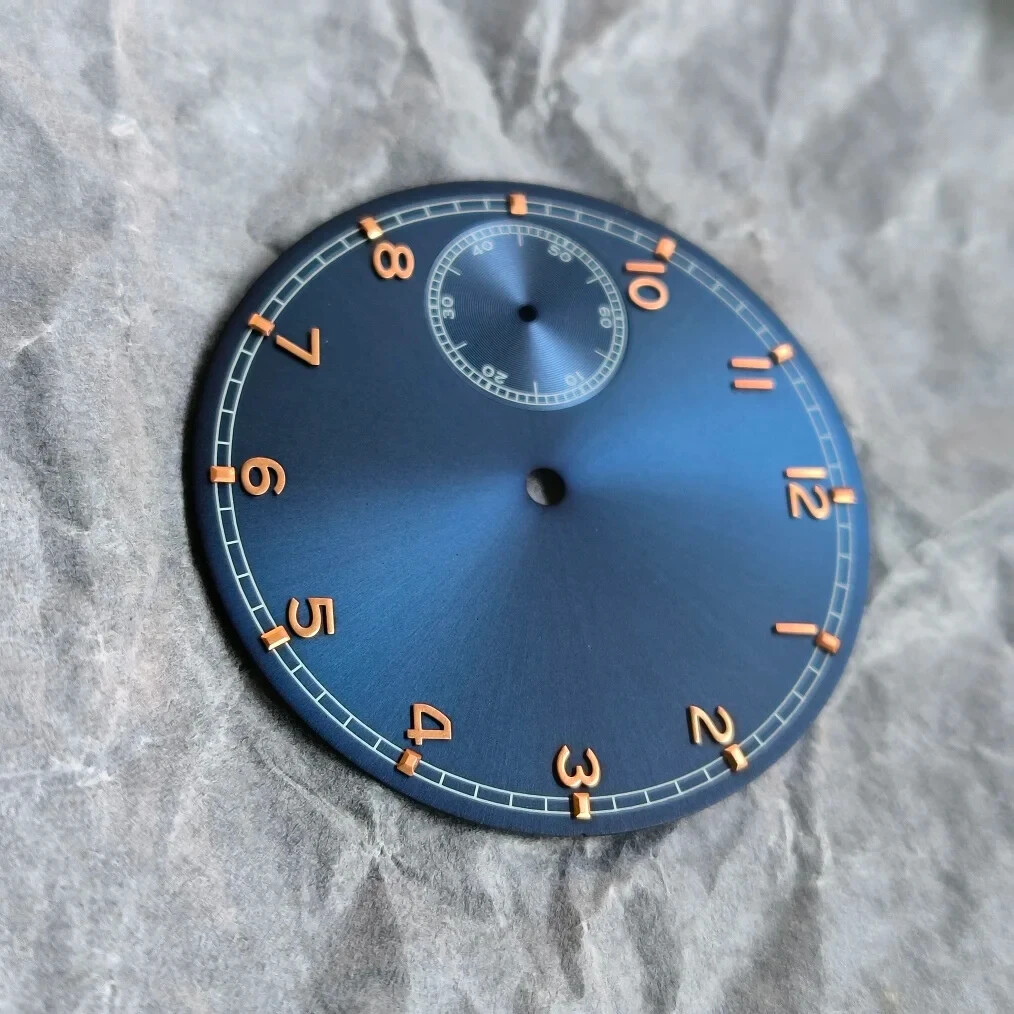 0.4mm/37mm blue dial Rose gold number for ST3600 ETA6497 movement