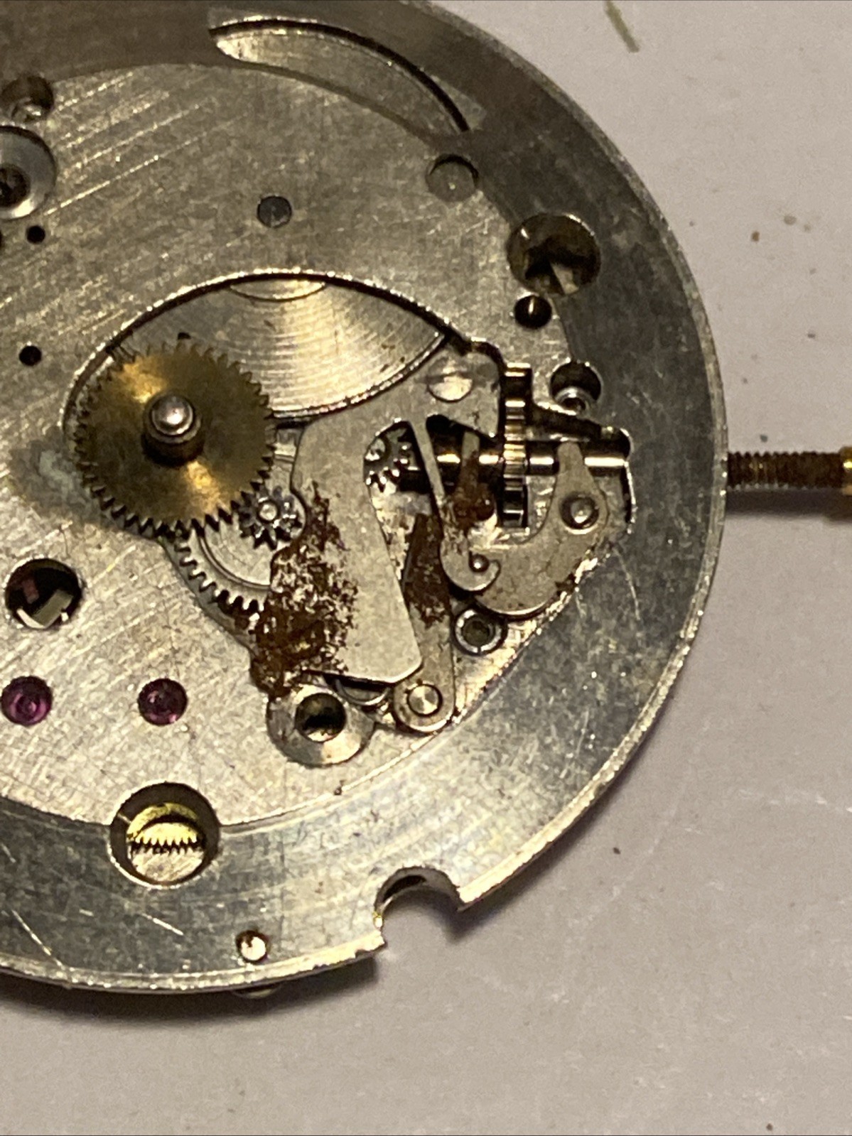 Mondaine Movement For Part/Repair 17 Jewel Peseux 7070 Runs