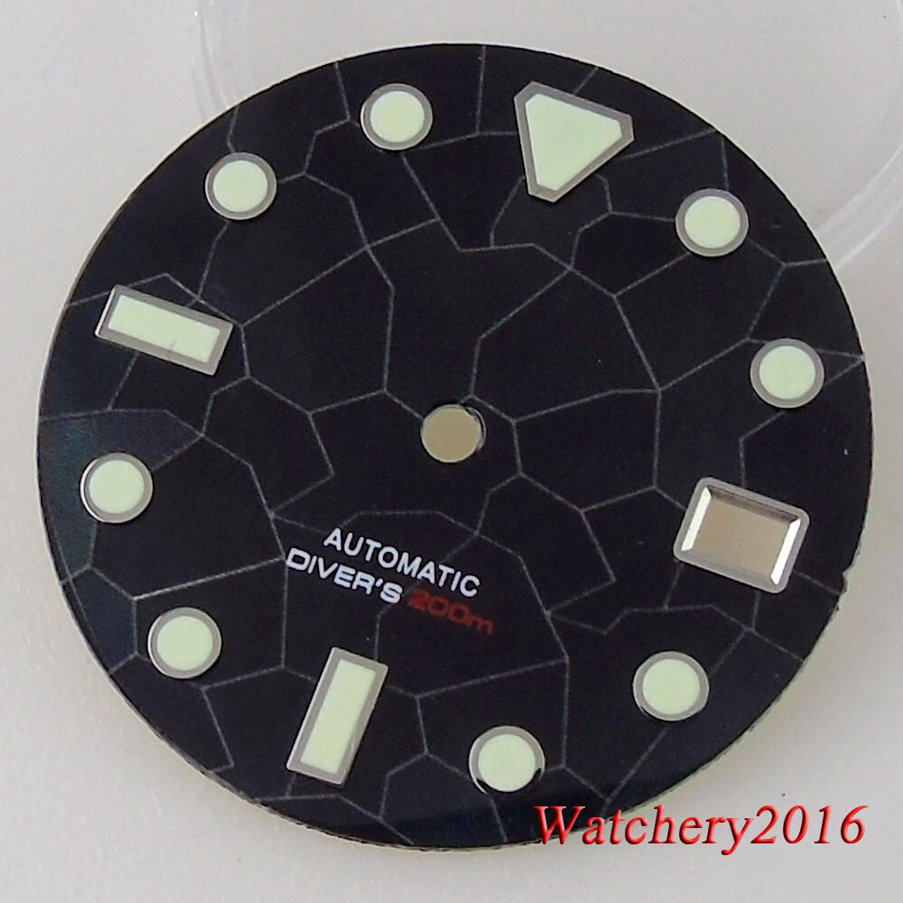 Tandorio 29MM Green White MOP Dial Fit NH35 NH36 Automatic Watch Accessories
