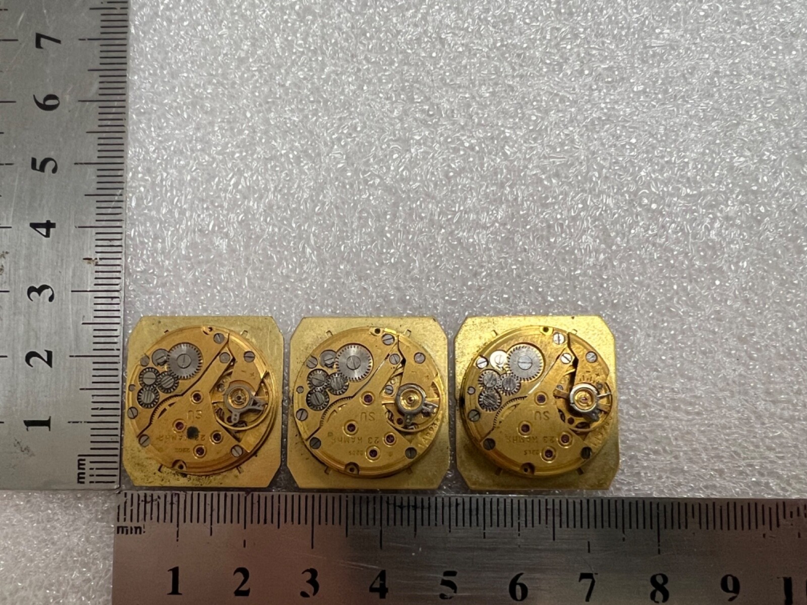 USSR LUCH movements 2209 caliber Gold Plated watch mechanisms FOR PARTS 3 pcs.