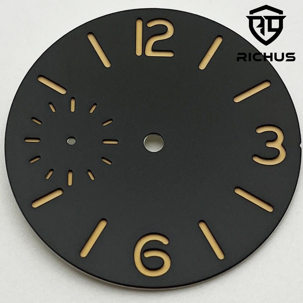 37mm Watch Dial With Hands Green Luminous Fit ETA6497 ST3600 Movement