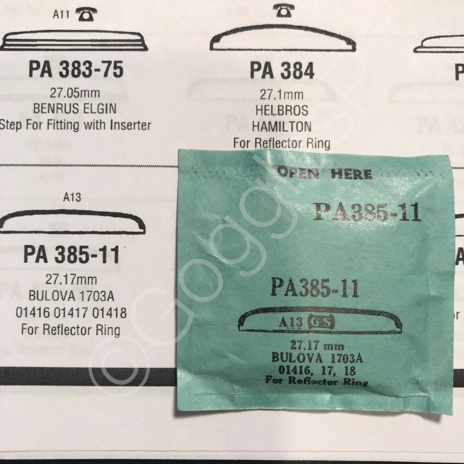 GS Round Replacement Crystals (PA Series) for Bulova Watches – NOS