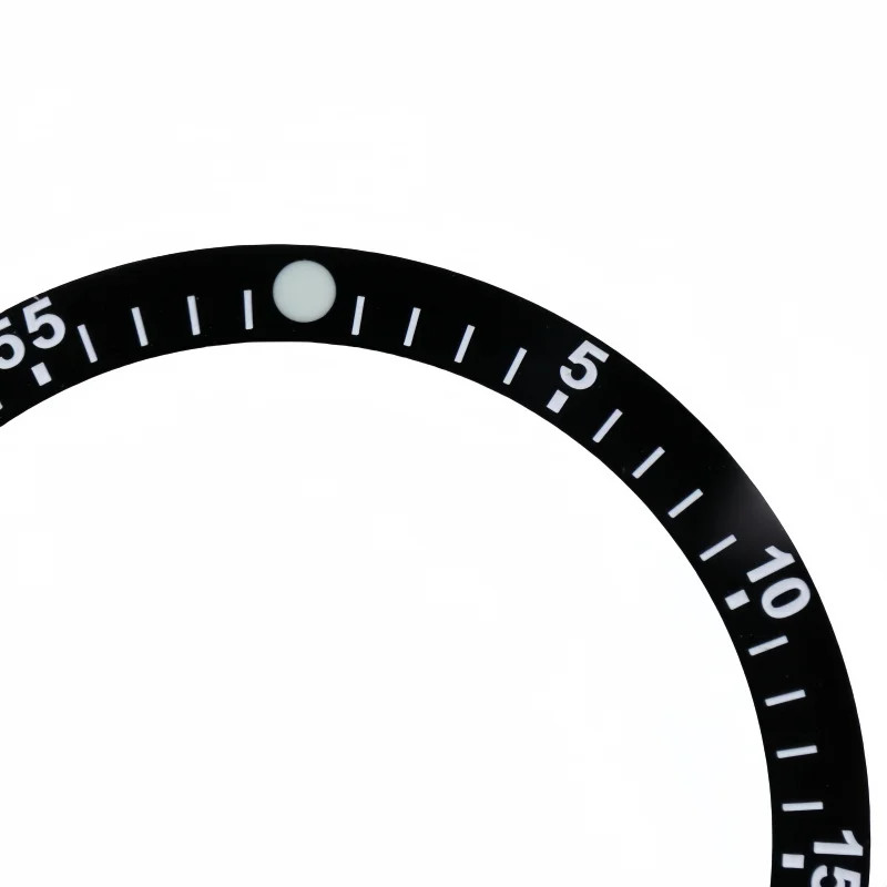 38mm Flat Ceramic Bezel Insert Black With Green Luminous Gloss Replacement Part