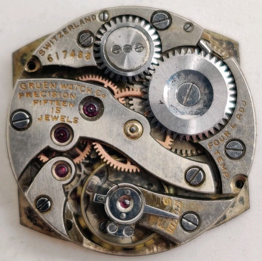 Rare Gruen W. Co. Cal. 115 15 jewel watch movement running