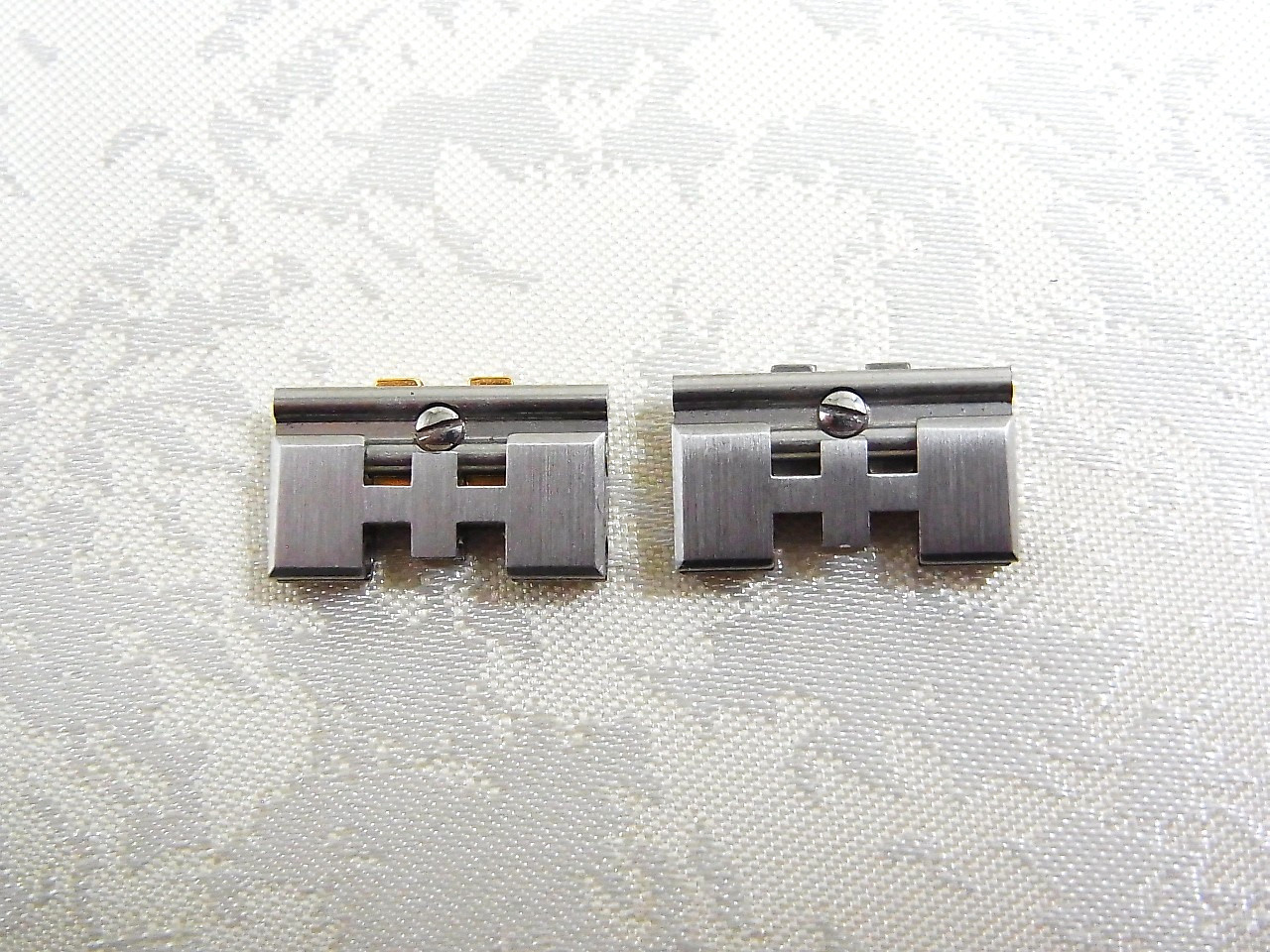 HERMES Profile 13mm Genuine Link Watch Band Bracelet Parts 2 pcs set EX