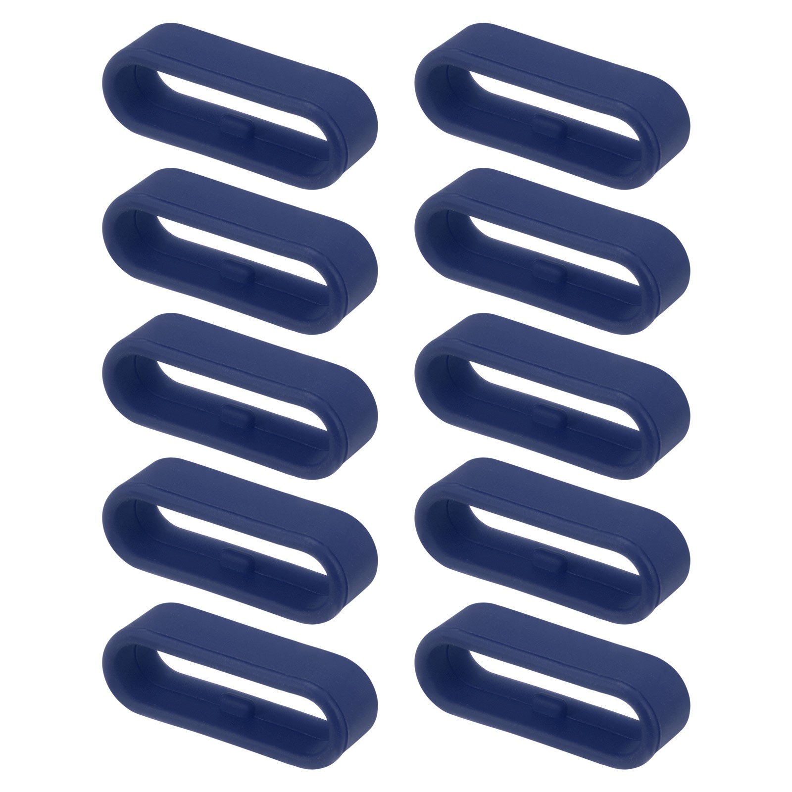 10Pcs Watch Band Strap Loop Silicone Fastener Rings for 22mm Band Midnight Blue