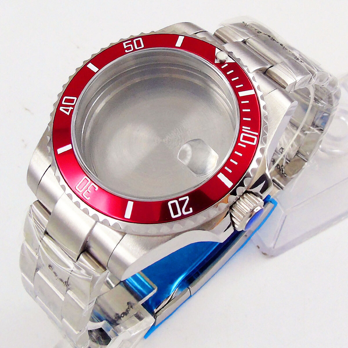 Tandorio 40mm Watch Case 20ATM Diver Sapphire Glass Fit Auto NH35 NH36 PT5000