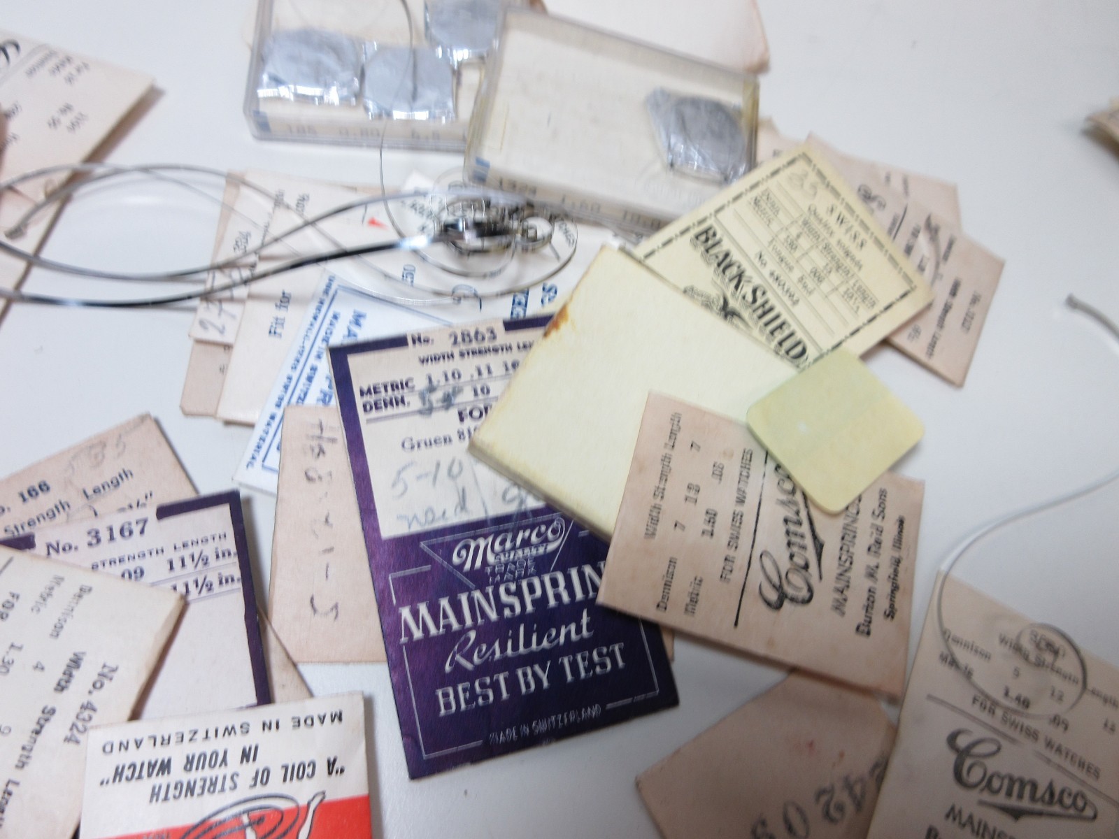 VINTAGE LOT OF 75 WATCH MAIN SPRINGS WATCHMAKER REPLACEMENT PARTS ASSORTED # 14