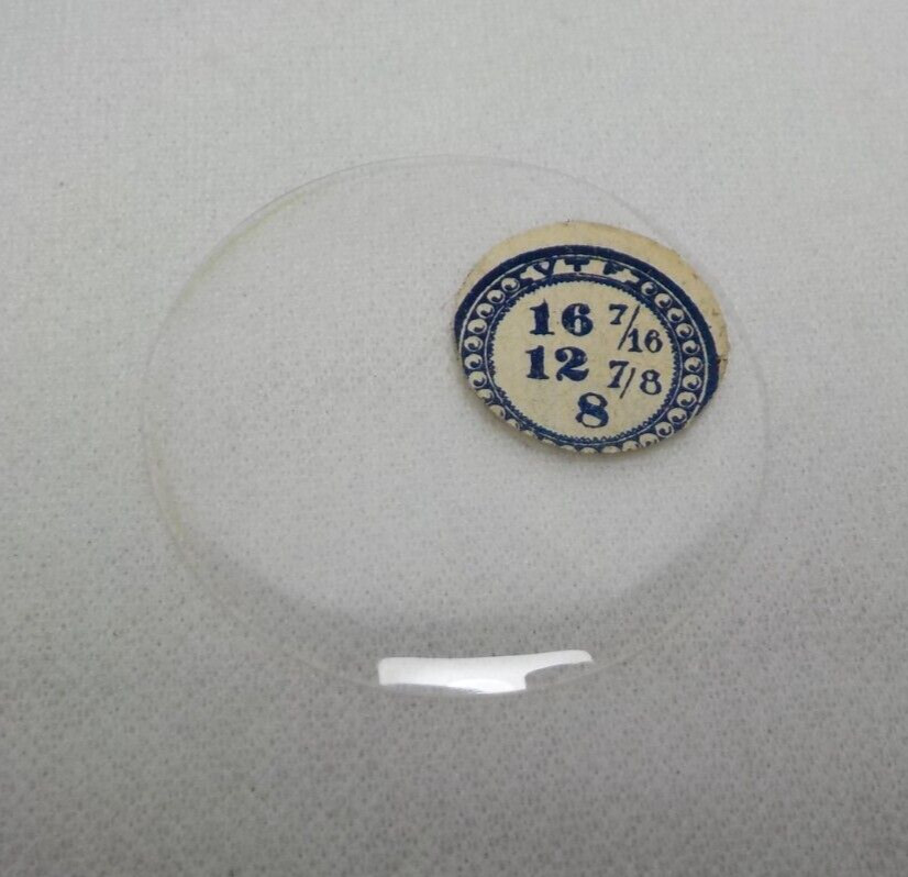 GLASS POCKET WATCH CRYSTAL HUNTER CASE SIZE 16 7/16 H 8 REPLACEMENT PART #135