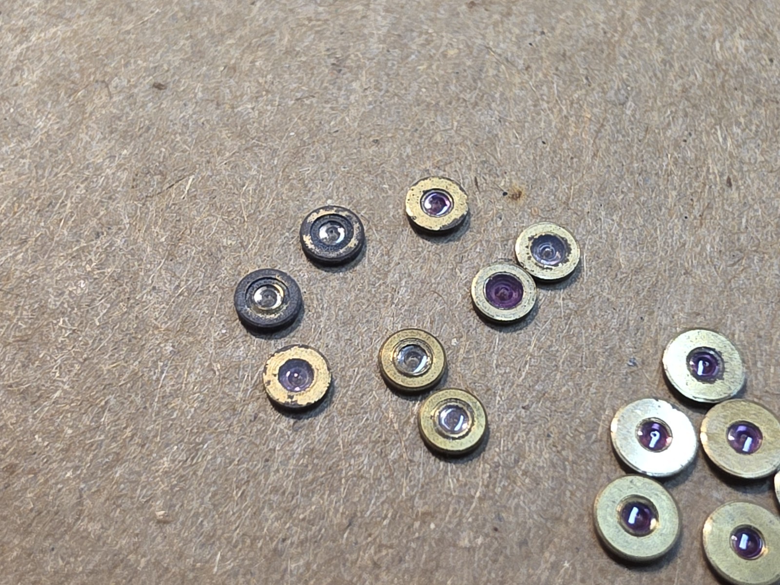 Lot Of 14 Mixed Mostly NOS Illinois 18s Pocket Watch Balance Hole Jewels