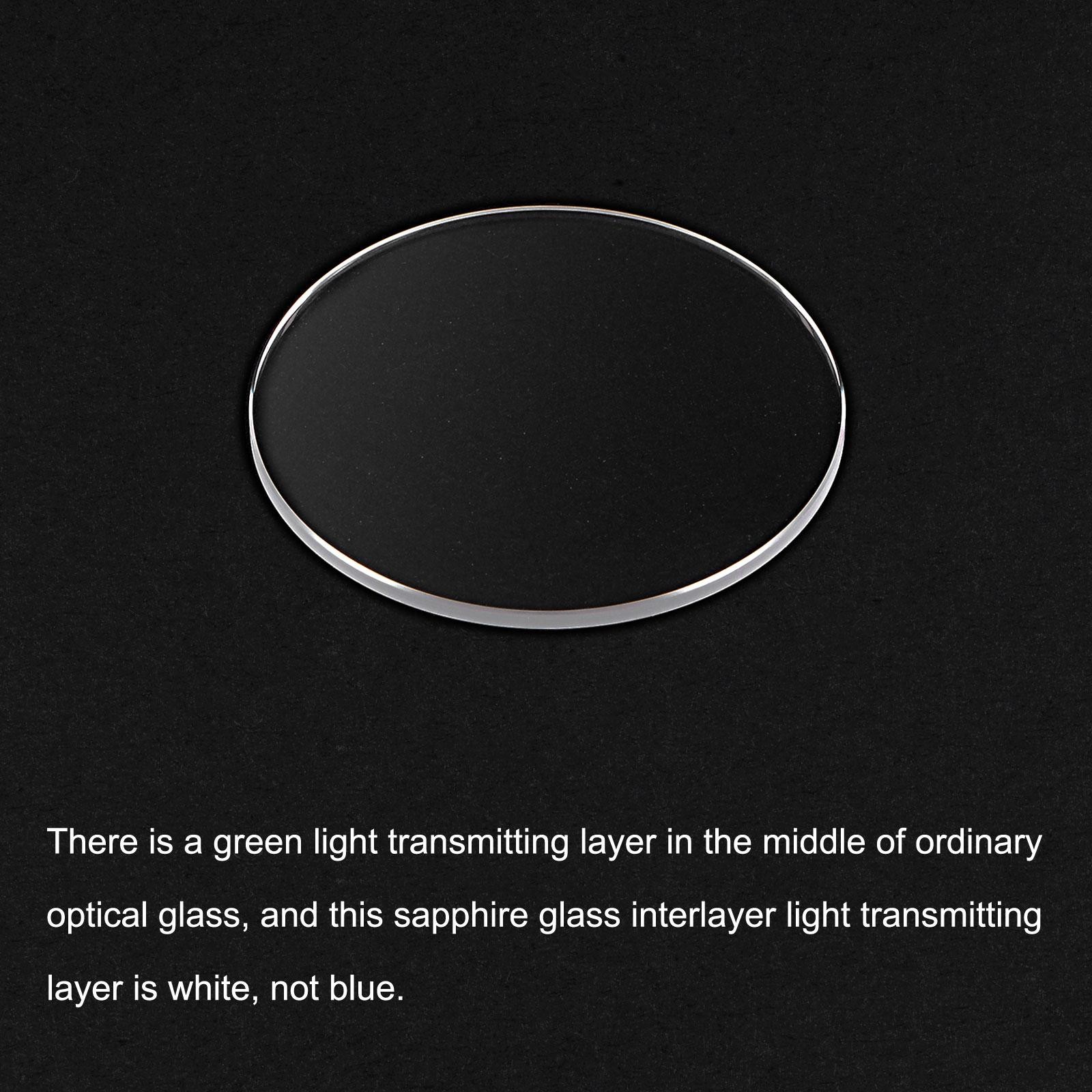 Glass Watch Round Lens Flat 35mm Dia 1.5mm Thickness, Transparent