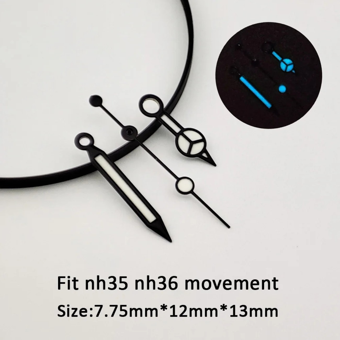28.5mm Sunburst Watch Dial Ice Blue Luminous for NH35 NH36 Movement