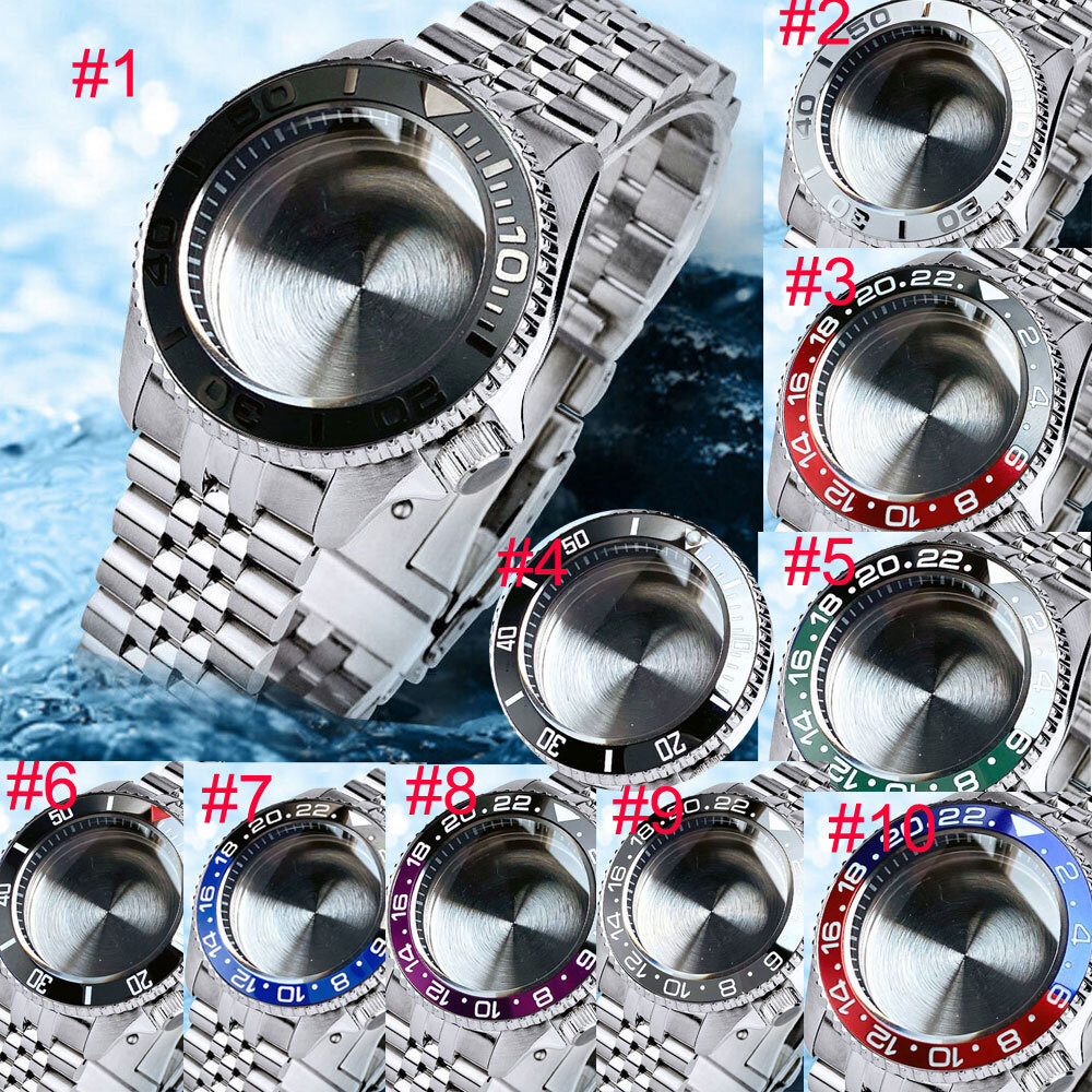 20ATM 42mm Bow Sapphire Glass Watch Case Fit SKX 007 NH35 NH36 2824 Replacement