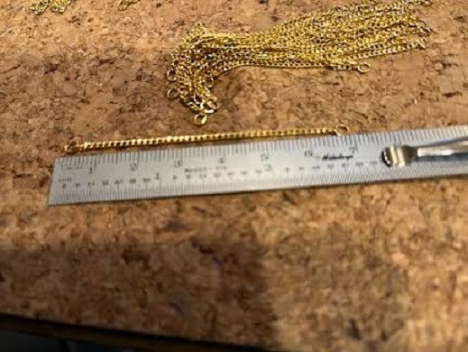 Gold SAFETY CHAIN 7 mm LONG 1/20 12KT With OVAL ENDS